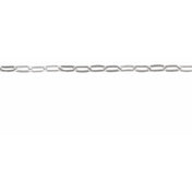 14K White 1.25 mm Paperclip-Style Chain by the Inch