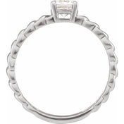 14K White 1/2 CT Lab-Grown Diamond Solitaire Ring