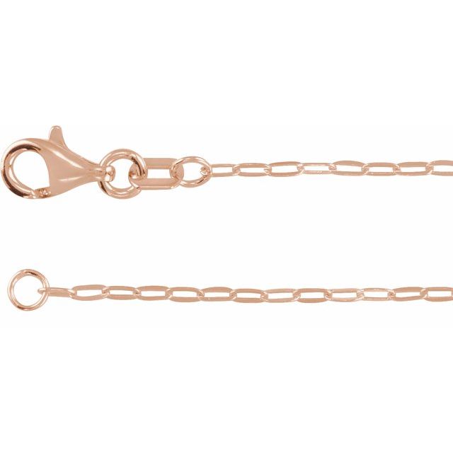 14K Rose Gold 1.25 mm Paperclip-Style 16" Chain