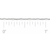 14K White 1.25 mm Figaro Chain by the Inch