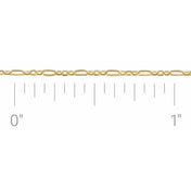 14K Yellow 1.25 mm Figaro Chain by the Inch