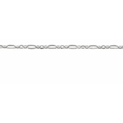 14K White 1.25 mm Figaro Chain by the Inch