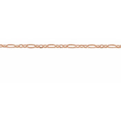 14K Rose 1.25 mm Figaro Chain by the Inch