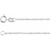 Sterling Silver 1.25 mm Figaro 20" Chain