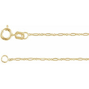 14K Yellow 1.25 mm Figaro 16" Chain