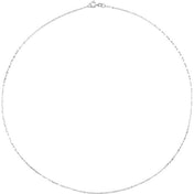 14K White 1.25 mm Figaro 18" Chain