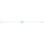 Sterling Silver Lab-Grown Emerald  6 1/2-7-1/2" Bracelet