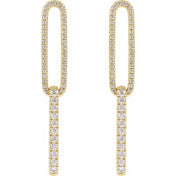 14K Yellow 1/2 CTW Lab-Grown Diamond Elongated Link Earrings
