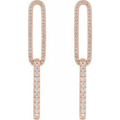 14K Rose 1/2 CTW Lab-Grown Diamond Elongated Link Earrings