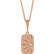 14K Rose .015 CT Natural Diamond Sun 16-18" Necklace
