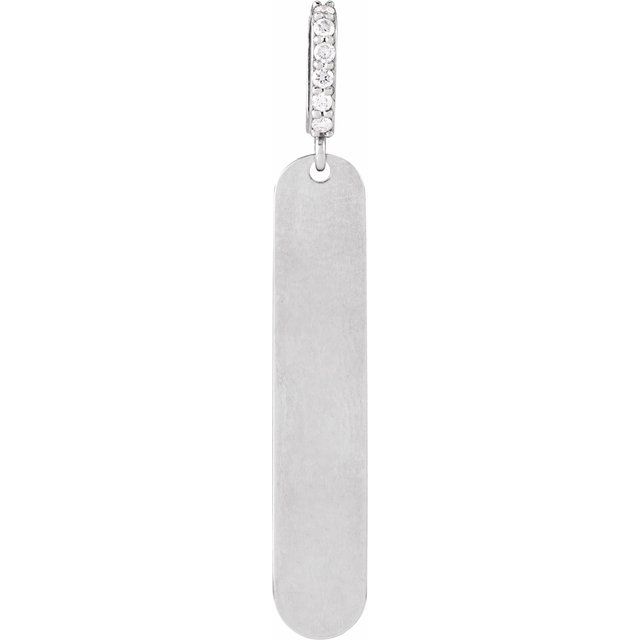 Custom Engravable Bar Pendant with .05 CTW Natural Diamonds