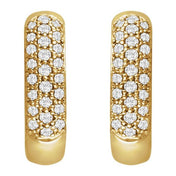 14K Natural and Lab-Grown Pave Set Diamond Hoop Earrings