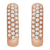 14K Natural and Lab-Grown Pave Set Diamond Hoop Earrings