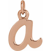 14K Rose Petite Initial A Pendant