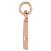 14K Rose Petite Initial A Pendant