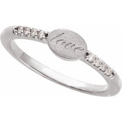 Platinum .07 CTW Natural Diamond Engravable Signet Ring