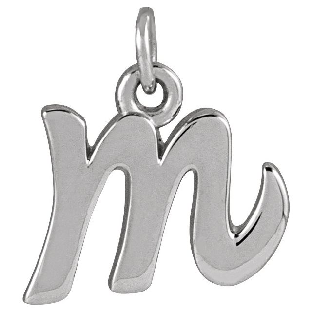 Platinum Petite Initial M Pendant