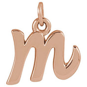 14K Rose Petite Initial M Pendant