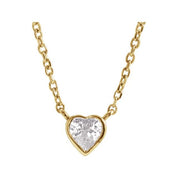 14K Yellow Natural White Sapphire Bezel-Set 16-18" Necklace