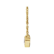 14K Yellow Natural White Sapphire Bezel-Set 16-18" Necklace