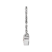 14K White Natural White Sapphire Bezel-Set 16-18" Necklace