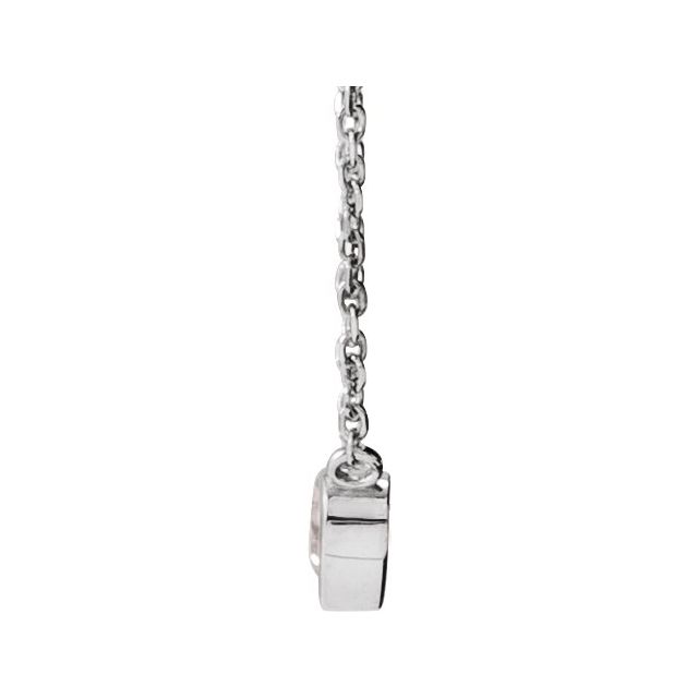 14K White Natural White Sapphire Bezel-Set 16-18" Necklace