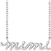14K White Mimi Lowercase Script 18" Necklace