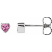 Sterling Silver Natural Pink Sapphire Stud Earrings