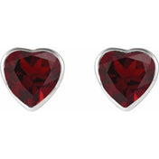Sterling Silver Natural Mozambique Garnet Stud Earrings