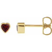 14K Yellow Natural Mozambique Garnet Stud Earrings