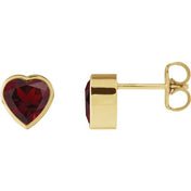 14K Yellow Natural Mozambique Garnet Stud Earrings