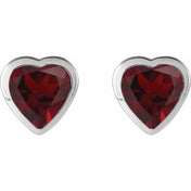 Sterling Silver Natural Mozambique Garnet Stud Earrings