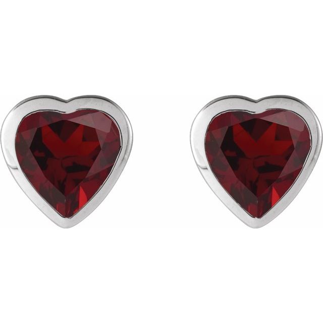 Sterling Silver Natural Mozambique Garnet Stud Earrings