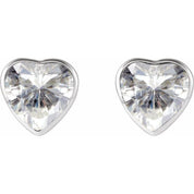 14K White Stuller Lab-Grown Moissanite Stud Earrings