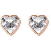 14K Rose Stuller Lab-Grown Moissanite Stud Earrings