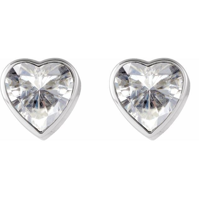Platinum Stuller Lab-Grown Moissanite Stud Earrings