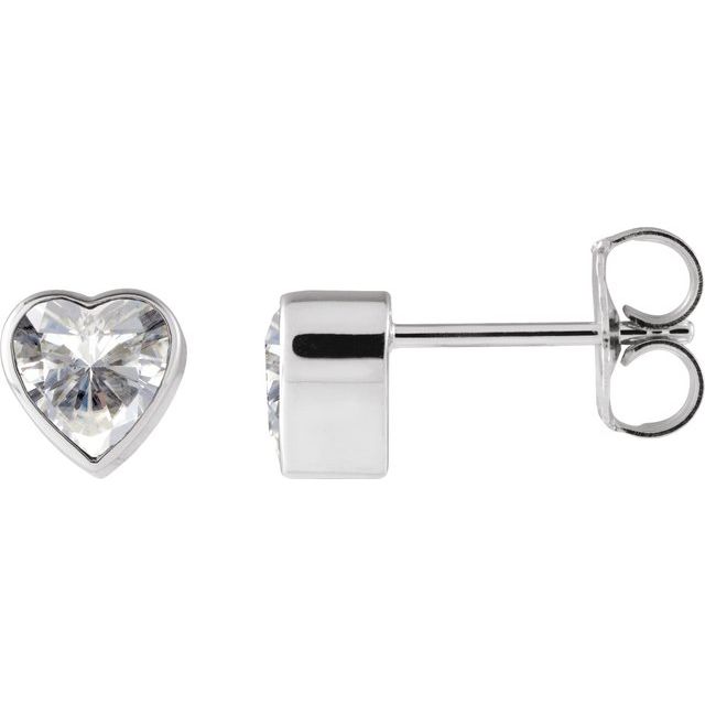 Platinum Stuller Lab-Grown Moissanite Stud Earrings