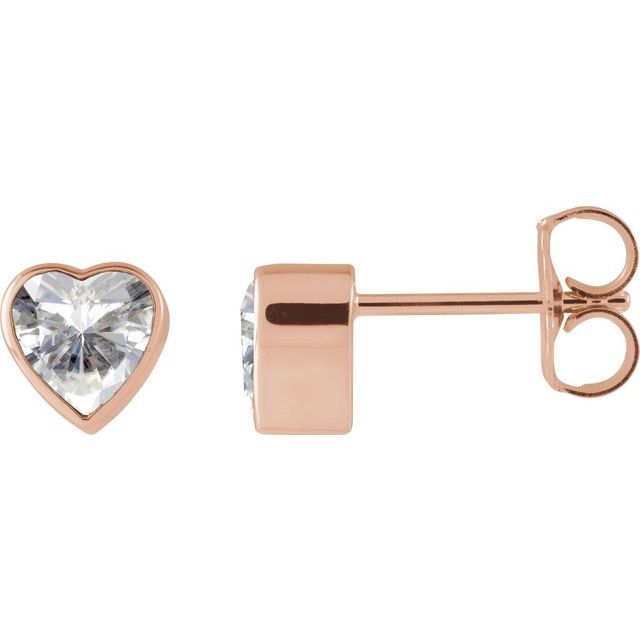 14K Rose Stuller Lab-Grown Moissanite Stud Earrings