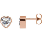 14K Rose Stuller Lab-Grown Moissanite Stud Earrings