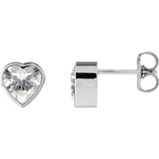 Platinum Stuller Lab-Grown Moissanite Stud Earrings