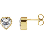 14K Yellow Stuller Lab-Grown Moissanite Stud Earrings
