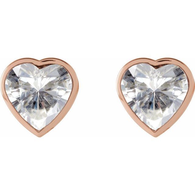 14K Rose Stuller Lab-Grown Moissanite Stud Earrings