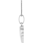 14K White Petite Heart 18" Necklace