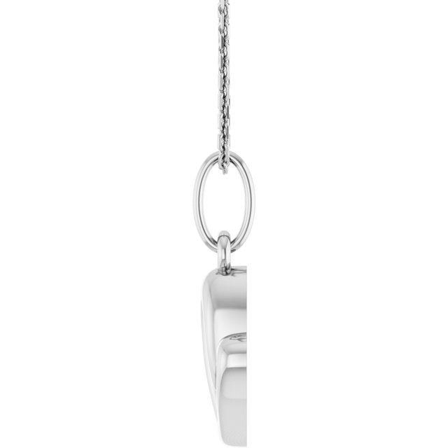 14K White Petite Heart 18" Necklace