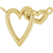 10K Interlocking Hearts Necklace Center with Elegant Heart-Shaped Design