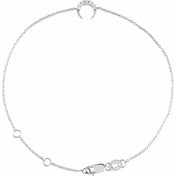14K White .04 CTW Natural Diamond Crescent Moon 6 1/2-7 1/2 Bracelet