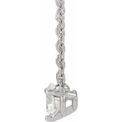 Platinum 1/10 CT Natural Diamond 3-Prong 18" Necklace