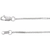 Sterling Silver 1.1 mm Dapped Cable 20" Chain