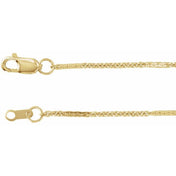 14K Yellow 1.1 mm Dapped Cable 20" Chain