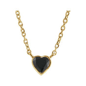 14K Yellow Natural Black Onyx Bezel-Set 16-18" Necklace